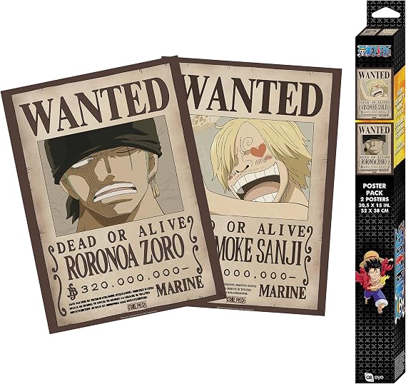 GB eye - One Piece Chibi Wanted Zoro & Sanji Poster (52 x 38 cm)