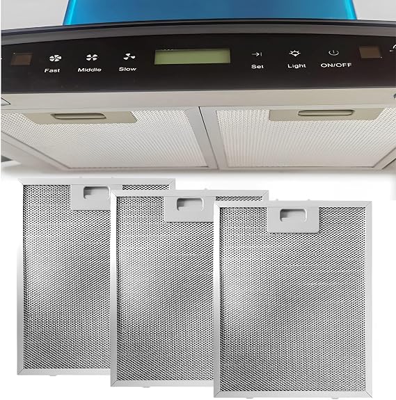 3PCS Range Hood Filter, Exhaust Fan Filter Accessories, Kitchen Range Hood Filter Screen, Aluminum Kitchen Range Hood Filter, Range Hood Accessories, Kitchen Anti Oil Drip Net, 32 * 26cm