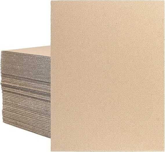 SOUJAP 100 PCS A4 Corrugated Cardboard Sheets, 30.5 x 22.9 x 0.2cm Corrugated board for Packaging Shipping