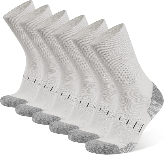 BUDERMMY Mens Socks Cushioned Work Socks Walking Socks Womens Crew Athletic Socks for Outdoor Hiking Trainer Running