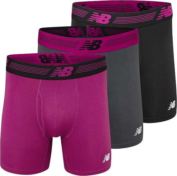 New Balance Men's Premium 6 Inch With Fly 3 Pack Boxer Shorts (pack of 1)