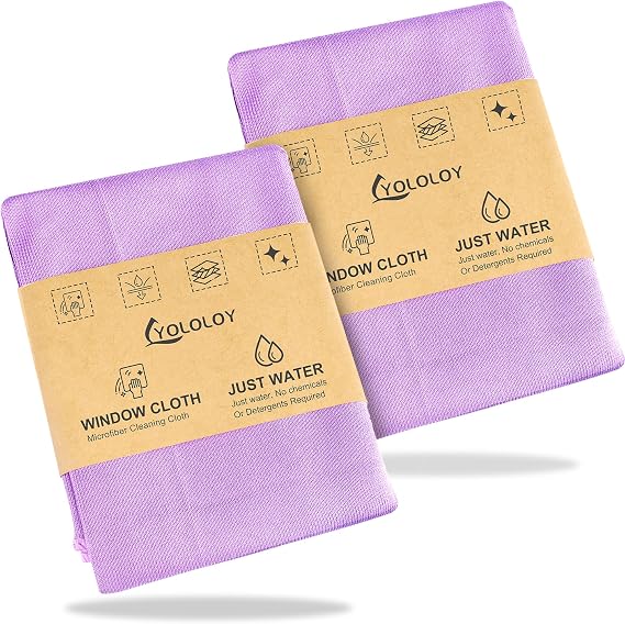 Basic Package - Microfiber 2-Pack Window Cloth. Just Water - Without Leaving Streaks. for Household Enviro Dusting Cleaning Homes, Cars, Bars, Offices. Window Cloth Makes Cleaning a Breeze.
