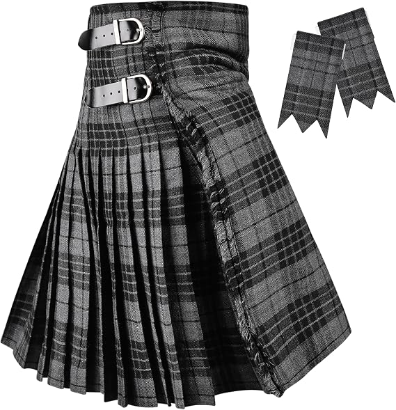 Kilt for Men - 16oz Traditional Scottish Tartan, 5 Yards Premium Acrylic Wool Kilts