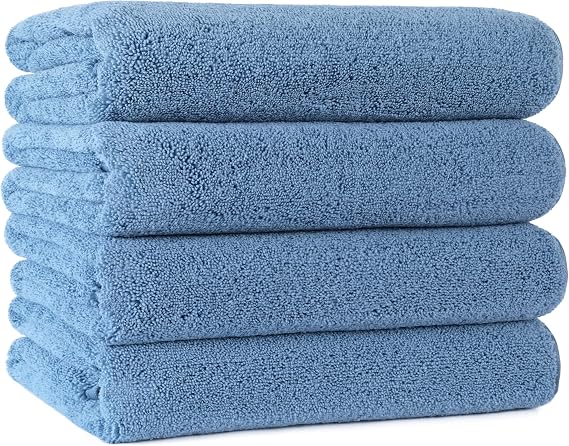 Polyte Bath Towel Microfiber Quick Dry 330 gsm 30x57 in, 4 Pcs
