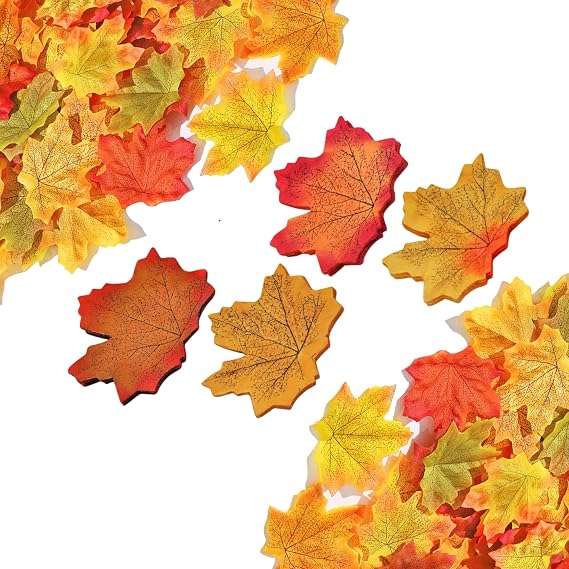 200 Pieces Imitation Maple Leaf, 8 cm Simulated Maple Leaf Plant, Artificial Autumn Leaves Leaves, Artificial Maple Leaves Decoration, Autumn Leaves Decoration for Party, Wedding, Halloween,