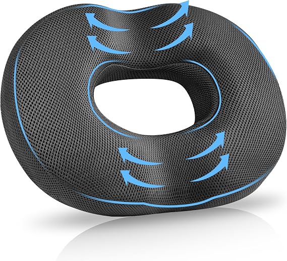 Donut Cushion for Hemorrhoids,Memory Foam Seat Cushion,Orthopedic Memory Foam Ring Seat Cushion,Double U-Shape,for Office Chair, Car, Postpartum PregnancyDonut Pillow