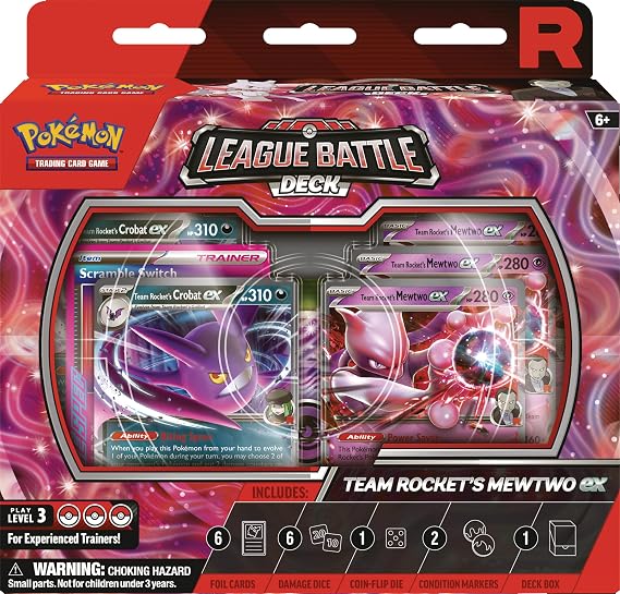 Pokémon TCG: Team Rocket’s Mewtwo ex League Battle Deck (1 Ready-to-Play 60-Card Deck)
