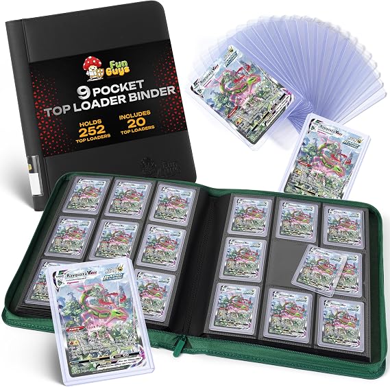 Toploader バインダー トレーディングカードバインダー 収納 252 9ポケットトップローダーバインダー ポケモンバインダー カードコレクションバインダー 遊戯王カードバインダー MTGバインダー