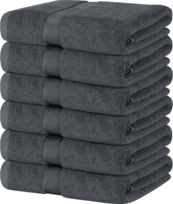 Utopia Towels - Pack of 6 Bath Towels 60x120cm (Grey)