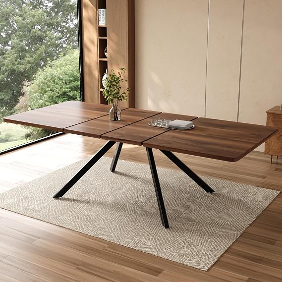 Extendable Dining Table, 160/200/240x90cm, Walnut, 6-10 Seater