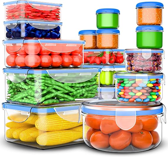 32 Pcs Food Storage Containers with Lids Airtight, Plastic Meal Prep
