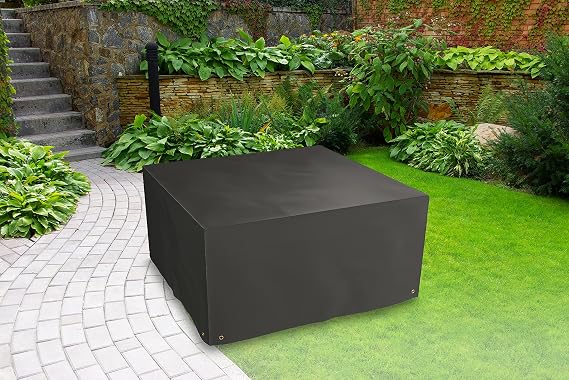 Bosmere Protector 6000 | Rectangular Coffee Table + Chairs Cover | L 212cm W 132cm H 65cm | 100% Waterproof, UV Protected, Heavy Duty 600D | | M660, Black
