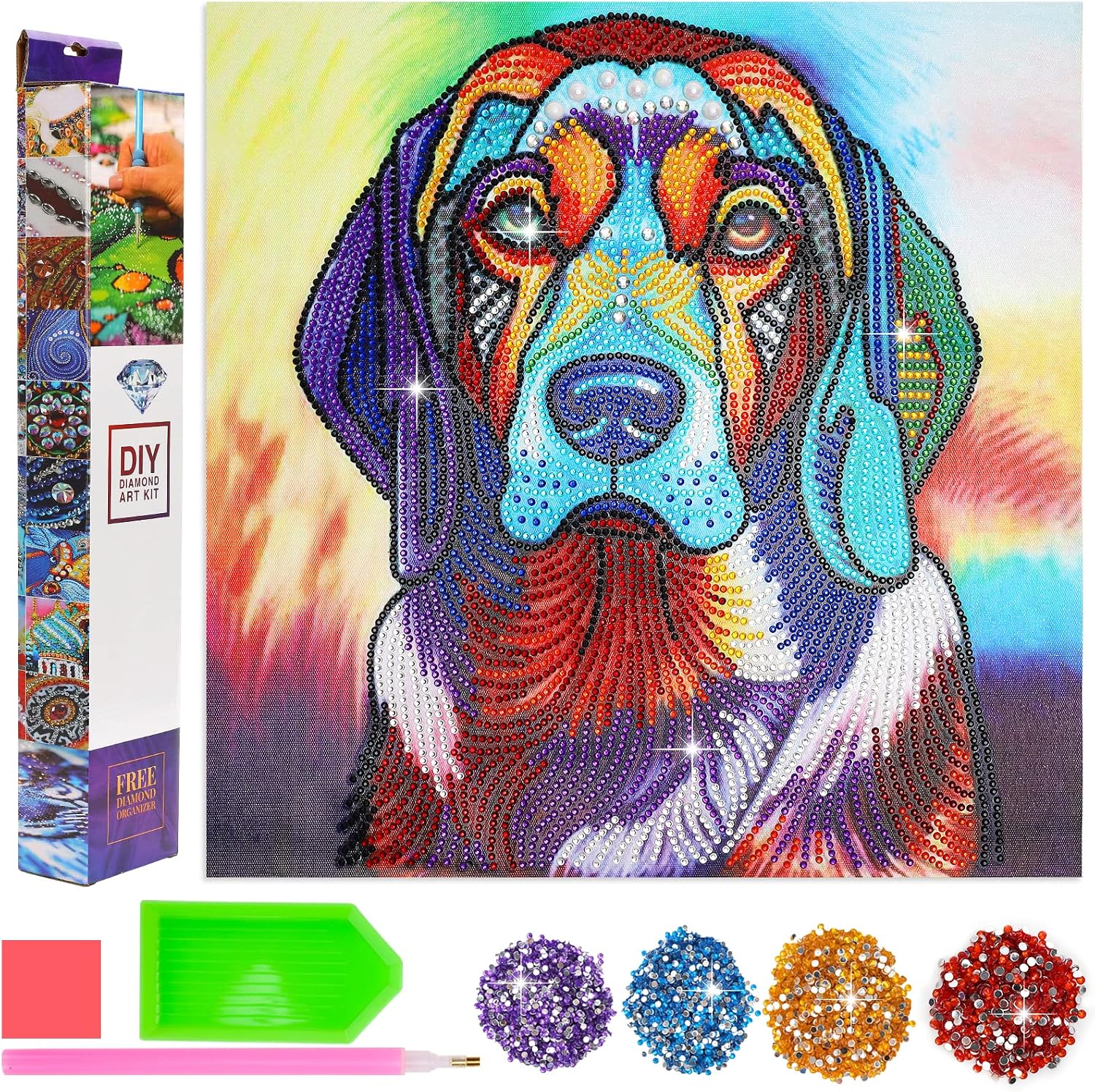 Gem Painting Sets Presents for Girls Age 9-13 Children: Diamond Picture Painting Kit Toy for 8-9-10-11 Year Old Girl Kid - Art Supplies for Kids 9-12 - Best Paint Birthday Gift Ideas for Kids & Teens