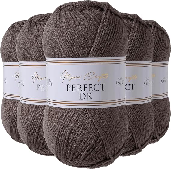 Utopia Crafts DK Double Knitting Yarn 5X 100g (Steel Grey)