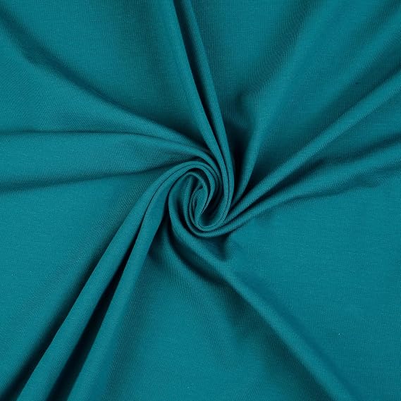 TheFabricTrade Premium Plain Cotton Jersey Knit Fabric Elastic Lycra Stretch Textile Clothing Dressmaking T-Shirt Elastane Material