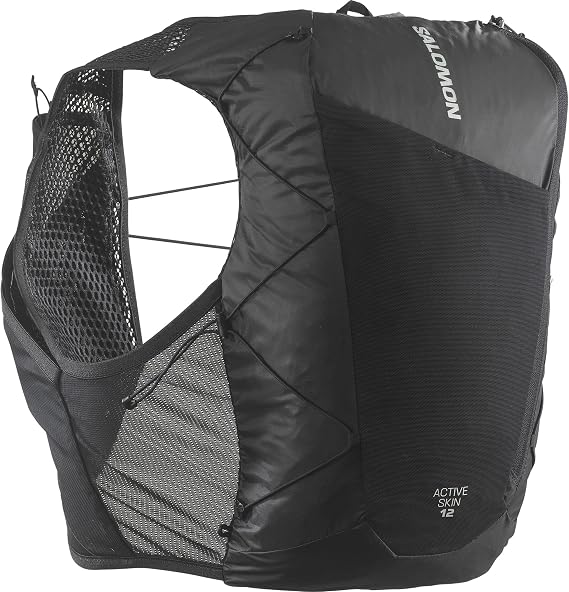 Salomon Active Skin 12 No Flasks, Easy Hydration Vest Chest Pockets, SensiFit Comfort, Ultra Trail Optimized Storage for Secure Gear