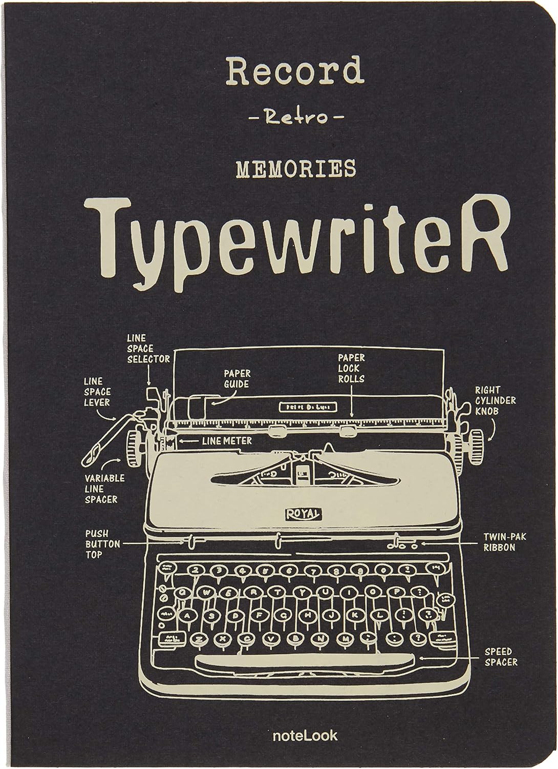 Notelook Textile Cover Typewriter 32k Multi White Notebook