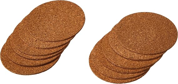 Viva Haushaltswaren 12 thin cork coasters; diameter 9.5 cm