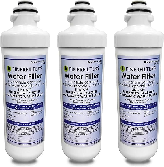 Finerfilters FC04 Water Filter Compatible with All Lincat FilterFlow FX Series Automatic Water Boilers Including EB3FX, EB4FX, EB6FX, EB6TFX, EB3FX/PB, EB3FX/TT (3 Pack)