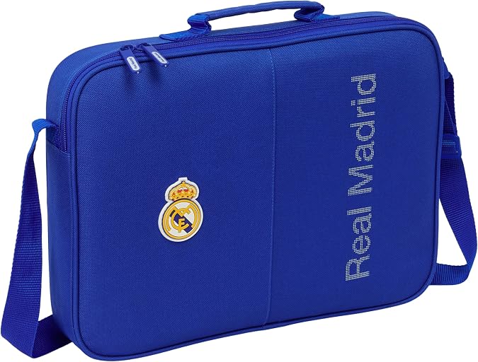 Real Madrid – Extra School Wallet, Pencil Case, Shoulder Bag, Comfortable and Versatile, Quality and Resistance, 38 x 6 x 28 cm