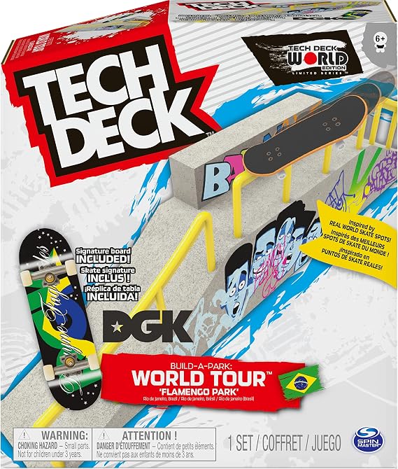 Tech Deck, Build-A-Park World Tour, Ramp Set with Signature Fingerboard (Styles Vary) for ages 6 and