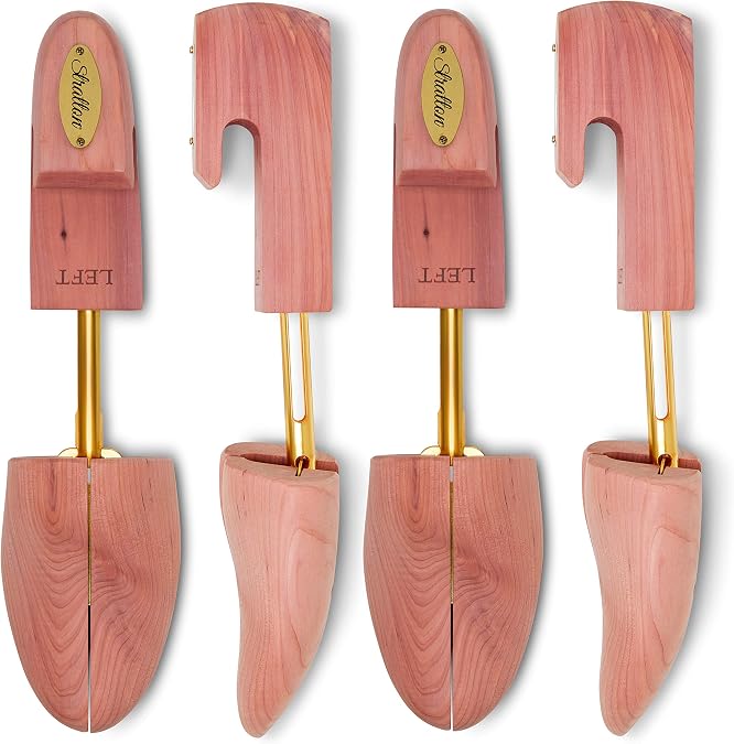 Stratton Men’s Adjustable Split Toe Cedar Shoe Tree | 2-pack | Grown In Usa | Great Gift For Men