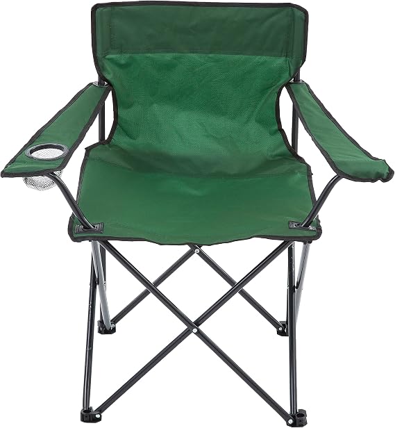 Bofigo Kamp Sandalyesi, Piknik Sandalyesi, Katlanır Sandalye, Polyester, 110 kg Kapasite (Taşıma Çantalı, Yeşil)