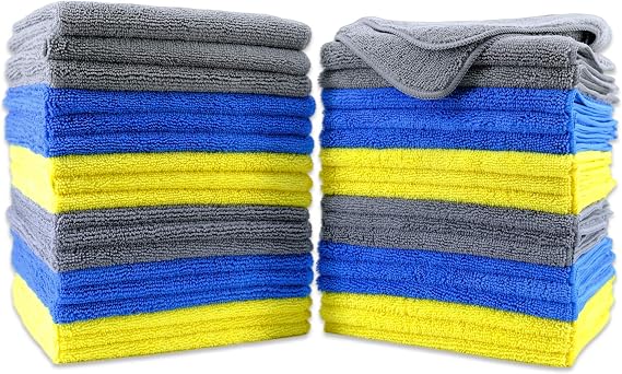 Polyte 36 Pcs Multi-Purpose Microfiber Cleaning Towel 300 gsm, 16x16 inch