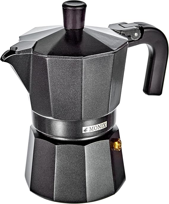 Monix Vitro Noir | Cafetera Italiana 3 Tazas