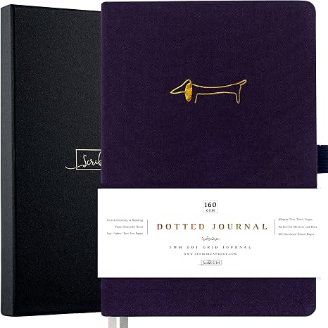 Scribble & Dot® Bullet Planner - Dotted Journal | A5 Ultra Thick 160gsm Paper - Premium Dotted Journal for Artists and Creators, Includes Pen Test Pages (Navy Blue)