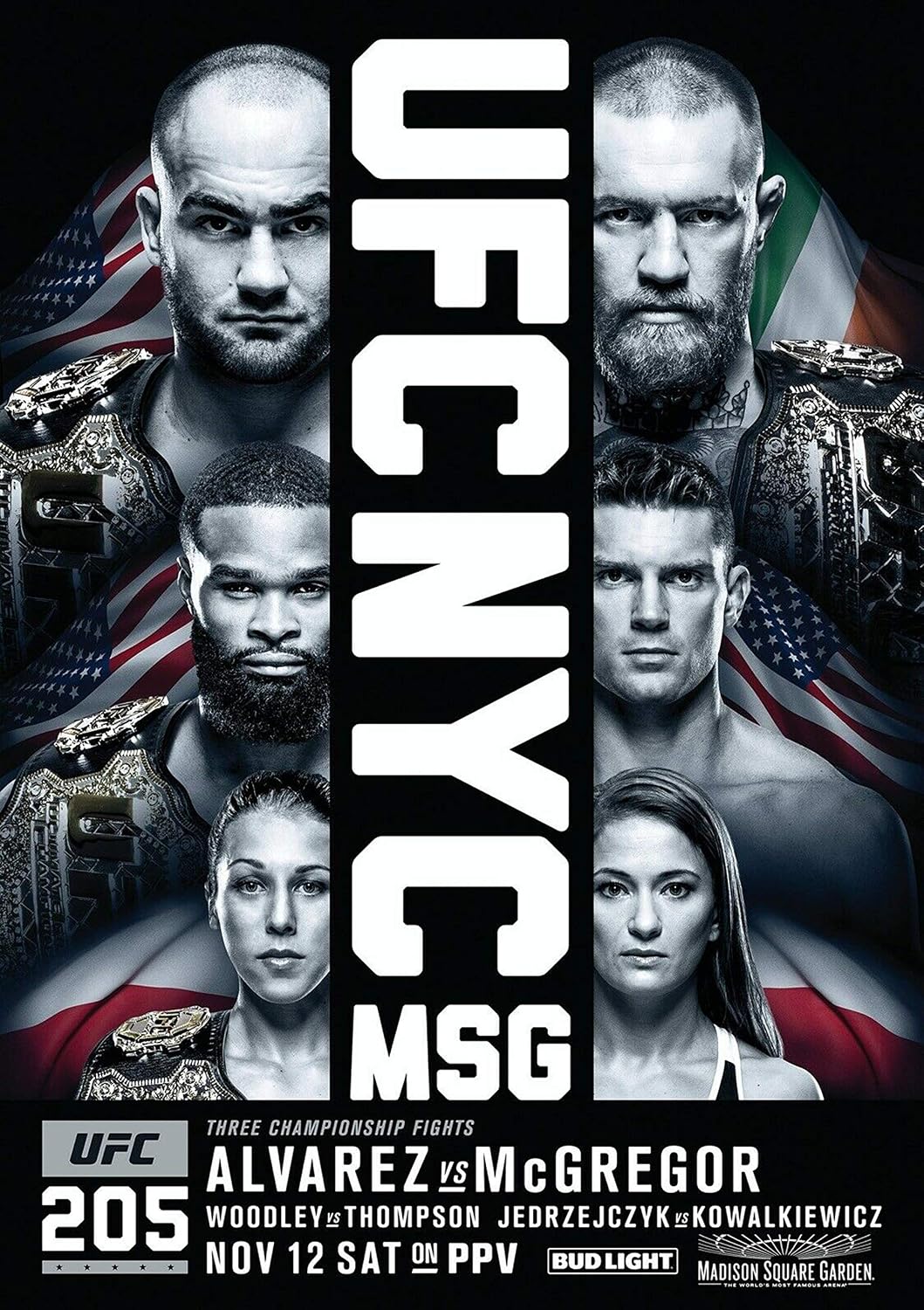 Alvarez vs McGregor UFC Fighting Poster Framed or Unframed Glossy Poster (A3 297 × 420 mm Unframed)