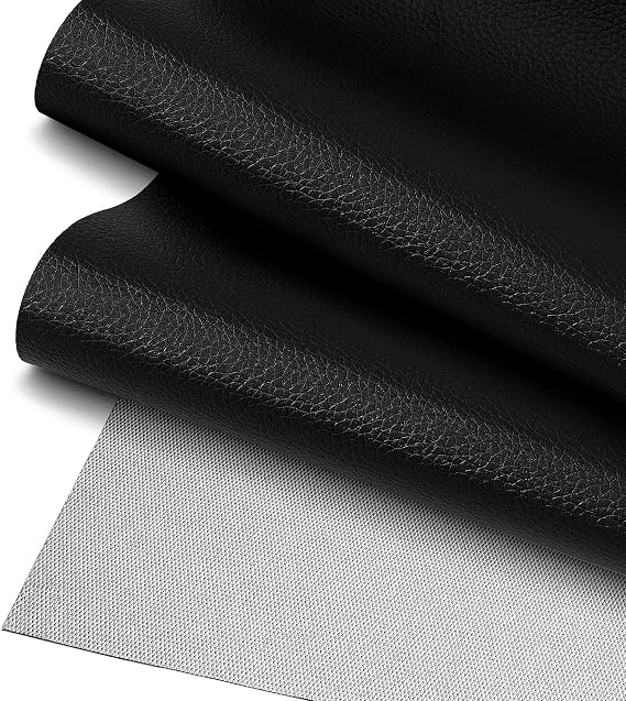 Faux Leather Fabric Upholstery Vinyl Leatherette for Decor Black