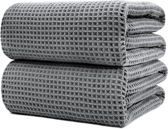 Polyte Bath Sheet XL Microfiber Waffle 430 gsm, Set, 35 x 70 inches