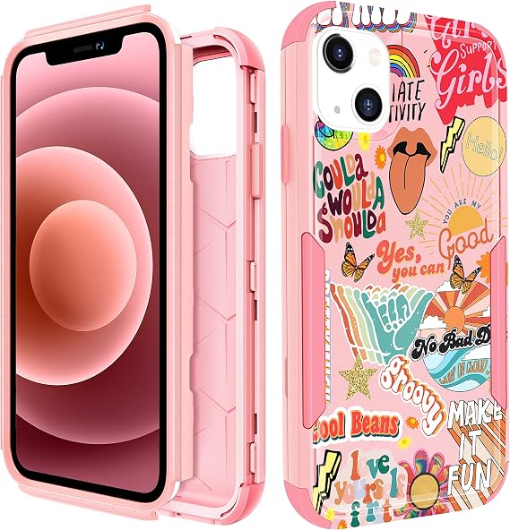 iPhone 13用 高耐久 ケース 保護 ピーチ エステティック デザイナー 落下試験済み かわいい ケース メンズ レディース ガールズ 耐衝撃 保護 頑丈 バンパー 電話ケース iPhone 13用