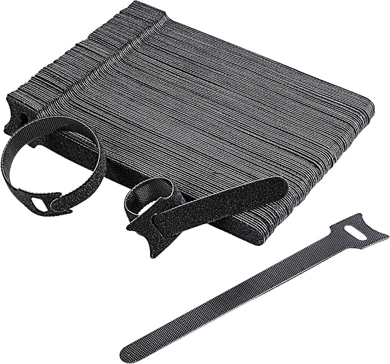 Amazon Basics Adjustable Cable Ties Organizer 100 Pack Black