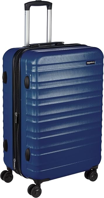 Amazon Basics Carry Case, Suitcase, Hard Type, With Double Casters, blue navy blue, 1pcs