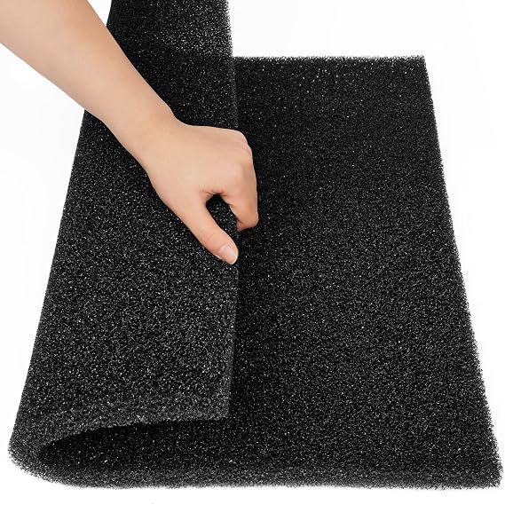 1 Piece Sponge Filter, Cuttable Sponge Aquarium Filter Large Black, Filtration Sponge Pad for Fish Tanks and Ponds (47 x 47 x 2 cm, 20PPI)