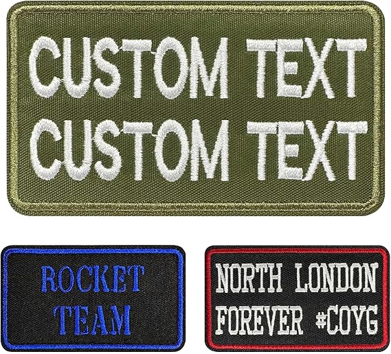 Custom Name Patch, 2PCS Personalised Embroidered Name Badges Military Tag