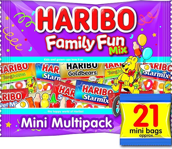 Haribo Family Fun Multipack Sweets 21 Mini Bags, 336 g