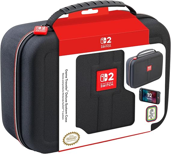 RDS - Licensed Nintendo Switch 2, Nintendo Switch OLED & Nintendo Switch Systems Game Traveler Deluxe System Case – Holds AC Adapter, HDMI Cable, Joy-Con Straps & Game Card Case & Cards