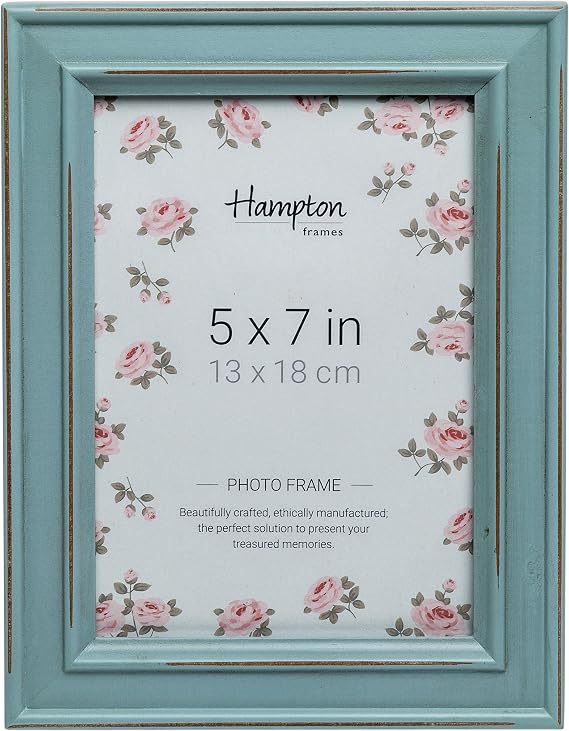 Hampton Frames PALOMA Distressed Shabby Chic Picture Photo Frame Blue 5x7 (13x18cm) PAL301957B Unknown
