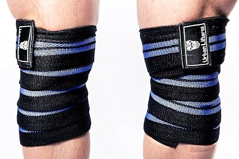 Knee Wraps for Weightlifting. Heavy Duty Wraps with 78 inches extended length. Knee Wraps for Squats, Powerlifting, Bodybuilding & Leg Press. Knee Wrap for men & women (Pair)