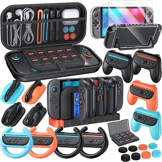 YUANHOT 32-IN-1 Family Accessories Bundle Set for Nintendo Switch 2