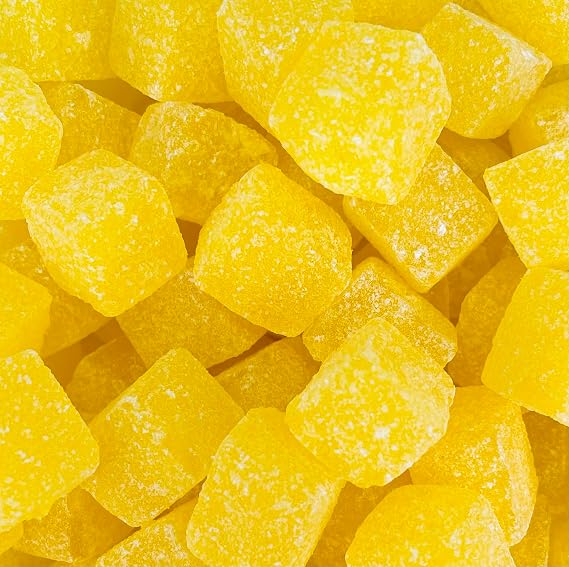 Pineapple Cubes Hard Sweets, 400g, Resealable Pouch, Retro Candy