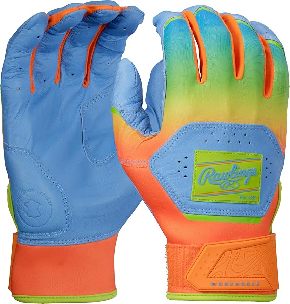 Rawlings Workhorse Baseball Batting Gloves, Adult Sizes, Multiple Colours