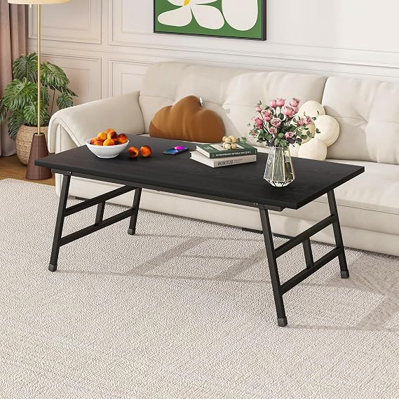 Folding Coffee Table, Black, 105x55x45CM