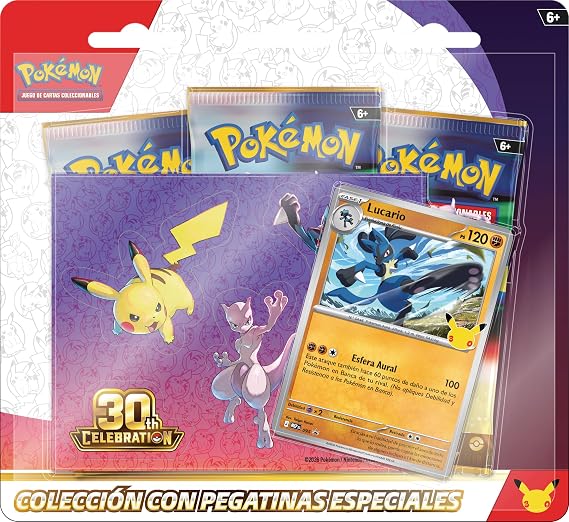 Pokémon: 30th Anniversary Celebration Special Sticker Collection - JCC Pokémon Lucario (1 Holographic Promotion Card and 3 Upgrade Envelopes)
