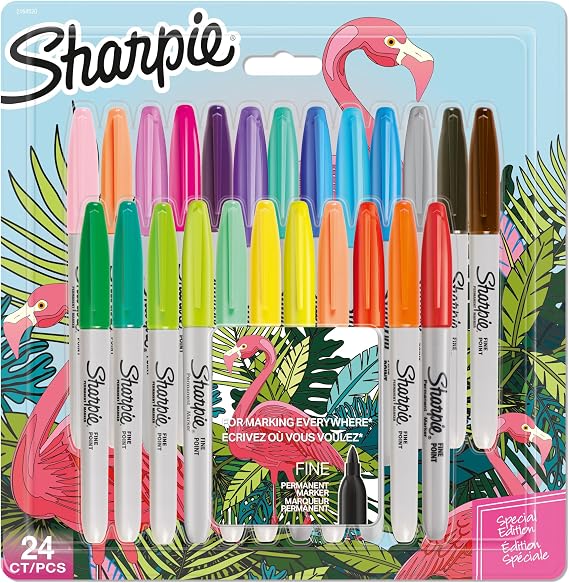 Sharpie Fine Permanent Markör 24'lü Karışık Paket, Flamingo