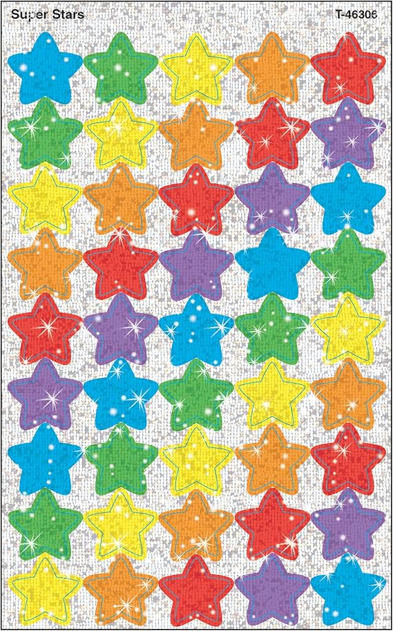 Trend Enterprises Inc. Super Stars superShapes Stickers-Sparkle, 180 ct