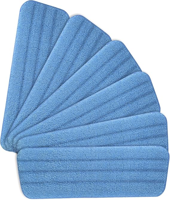 Vicloon Microfibre Replacement Mop Head, 6 Pieces Microfiber Mop Refill, Compatible with All Spray Mops & Reveal Mops, Washable and Reusable Mop Refills (Blue)
